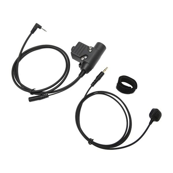 U94+Finger Mikrofon PTT Plug and Play U94 PTT Adapter för 2,5 mm Walkie Talkies Svart