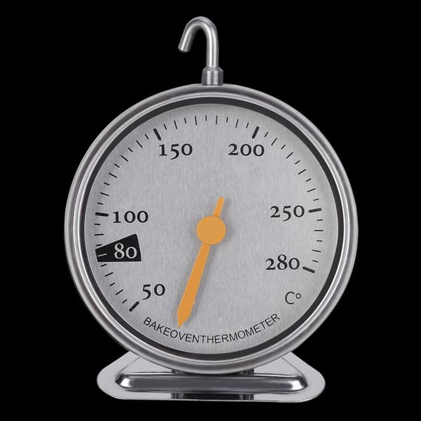 Ovntermometer i rustfrit stål med stor urskive, køkkenovntermometer 50℃ til 280℃