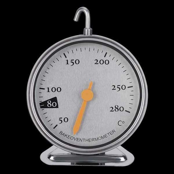 Ugnstermometer i rostfritt stål, stor urtavla, köksugnstermometer 50℃ till 280℃