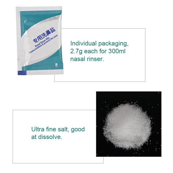 Næsepleje Nasal Wash Cleaner's Salt Barn Voksen Undgå allergisk rhinitis Næsepleje 2,7 g
