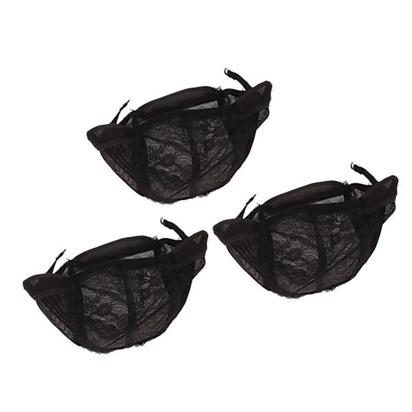 3 stk parykkhetter for å lage parykker med elastisk bånd nylon pustende for kvinner Cosplay