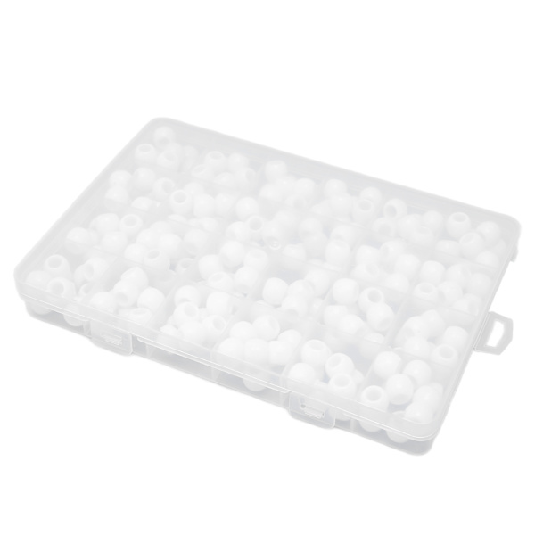 240 st skäggpärlor vita plast viking deadlock pärlor för flätor hästsvans rollspel