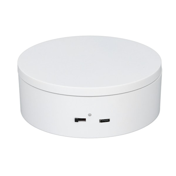 Vit automatisk 360° roterande display-snurrplatta 3KG lastbärande elektrisk display-snurrplatta stativ för butik diameter 13cm/5in