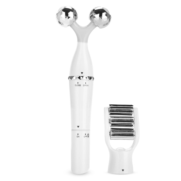 3i1 3D Roller Massager Ansiktslyftande Kroppsbantning Åtstramande hud (Vit)