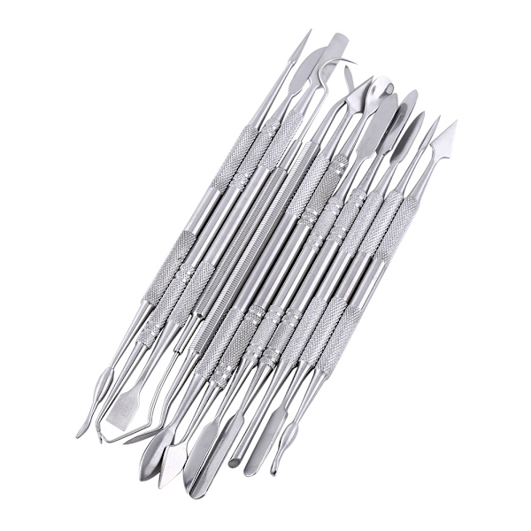12 st rostfritt stål dubbelsidigt vax carving set för dekoration Smycken Dental Lab