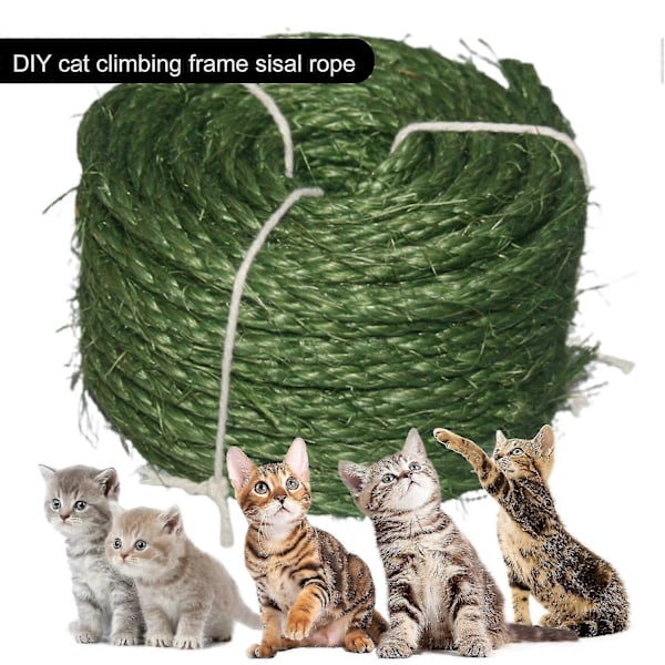 Naturlig Sisal Reb Kraftig Katte Kradser Udskiftning Snor til Katte Kradsestolpe DIY Håndværk Zekai Brun XL