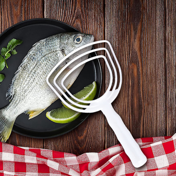 4 Stykker Benstøvsskraber Kødkraber Hvid Poly Fiskeskælsskraber Firkantet Benstøvsfjerner Professionel