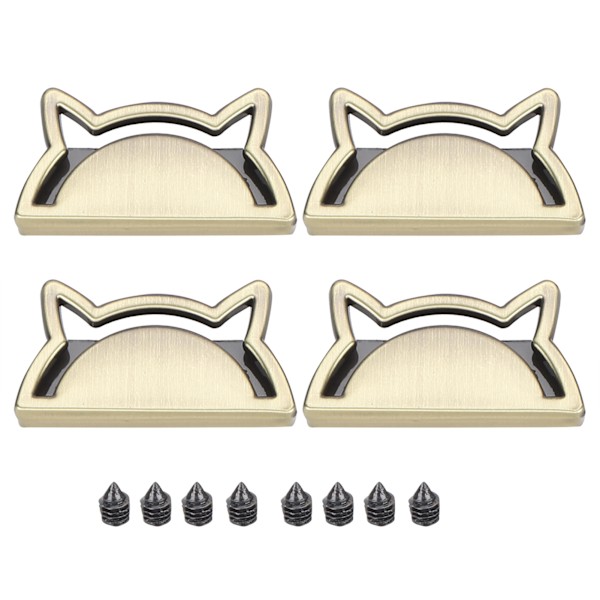 4 Set Metall Dekorativt Spänne Katt Klämma Stopper Läder Varor Bagage Jeans DIY Tillbehör Brons B01-51-52058