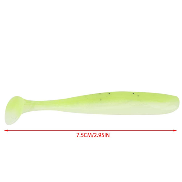 20ST 7,5 cm Mjuk plastfiskedrag t tail Grub Mask Beten Fiskredskap Tillbehör
