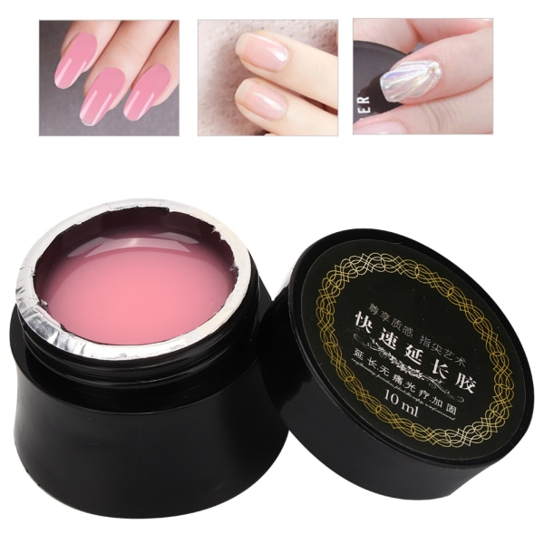 10ml Resin Nails Extended Gel Quick Extension Smertefri UV Builder Nail Art Manicure Tool Pink