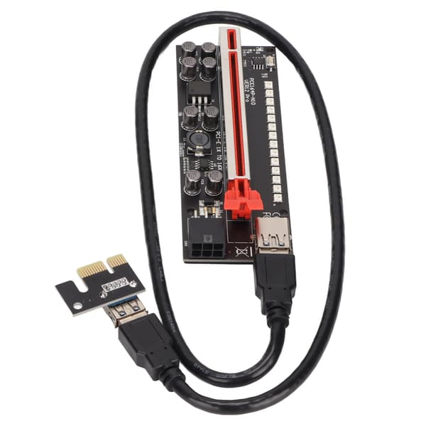 Riser-sovitinkortti 8 Excicon-kondensaattoria monikerroksinen suojaus kiinteä solki PCIE Riser 1x - 16x sovitin