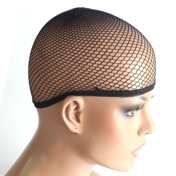 Peruk Kepsar Nylon Sträckbar Andningsbar Dome Mesh Net Peruk Cap För Cosplay Dress Up Svart