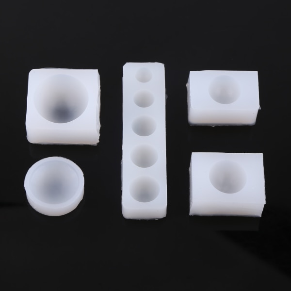 5 stk/sett Kreativ DIY halvrund cabochon silikonform for fremstilling av epoksyharpiks smykker