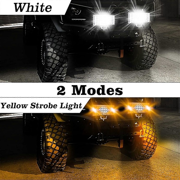 LED Arbejdslampe, 204W 3000LM Bil LED Spotlight 9-30V 68LED Arbejdslampe 7200K P68 Vandtæt LED Arbejdslampe til Bil Lastbil Traktor SUV Båd - 2 stk