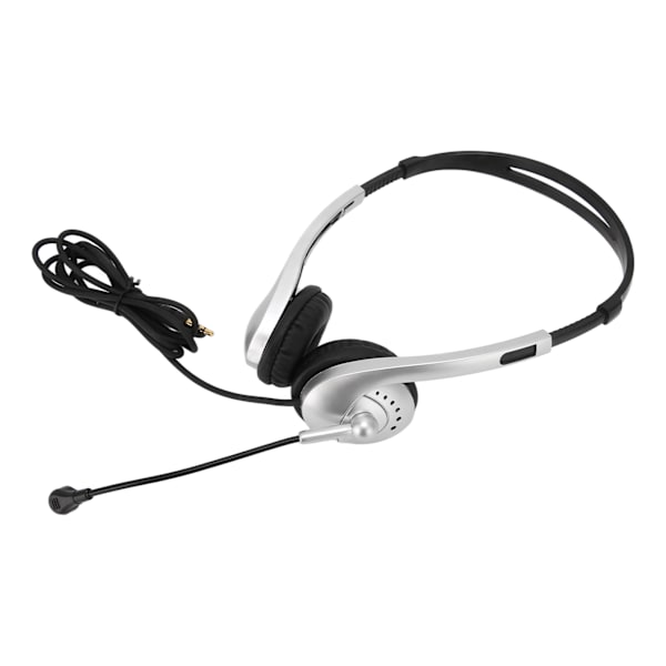 Trådbindande headset brusreducerande binaurala affärsheadset med enkelriktad mikrofon för kundservice 3,5 mm