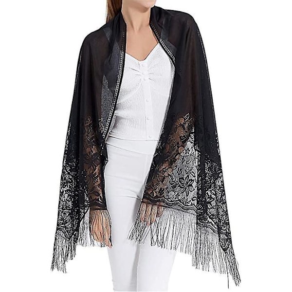 Elegant spets Pashmina sjal för kvinnor - Perfekt för bröllop