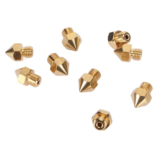 10 stk 3D-skriver messingdyser 0,4 mm MK8 for CR 10 Pro ekstrudertips