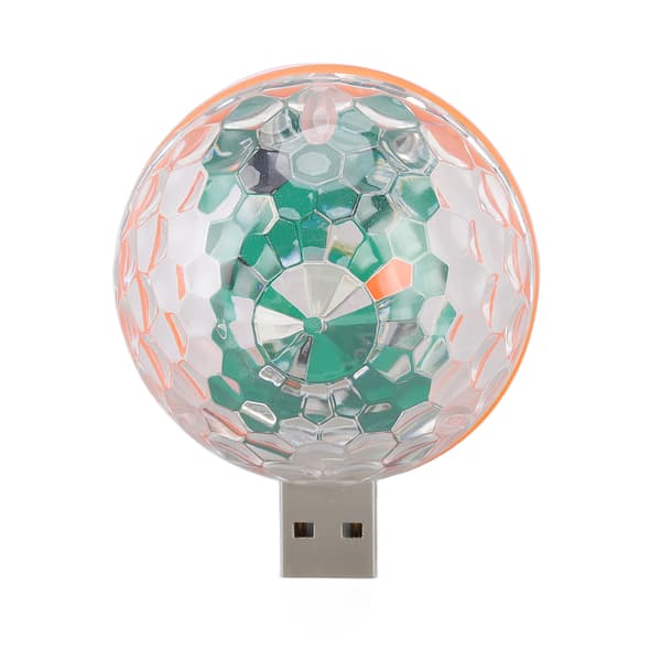 USB Mini Fargerik Kulelampe 2 Lysmoduser DC 5V Stemmestyring RGB Scenelys for Bursdagsfest Dansefest