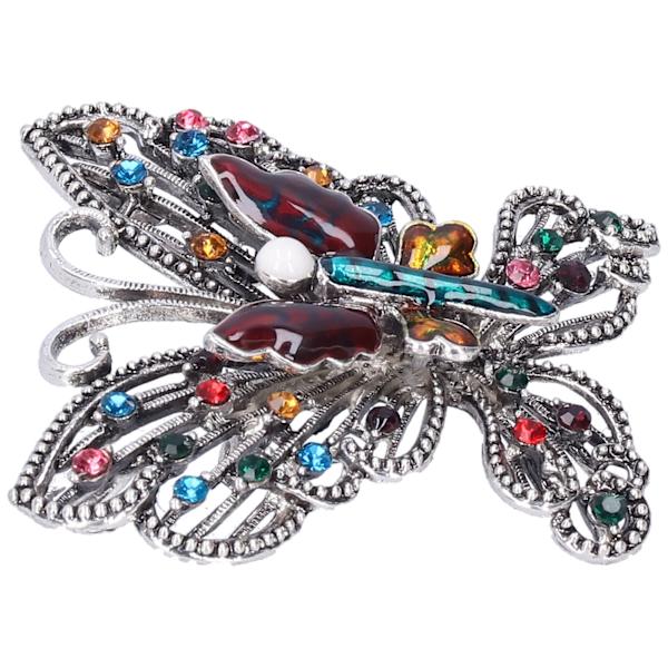 Brosch Pin Diamante ihålig fjärilsmönster Slipstift Kavajnålar Fest Corsage Tillbehör Färgglada