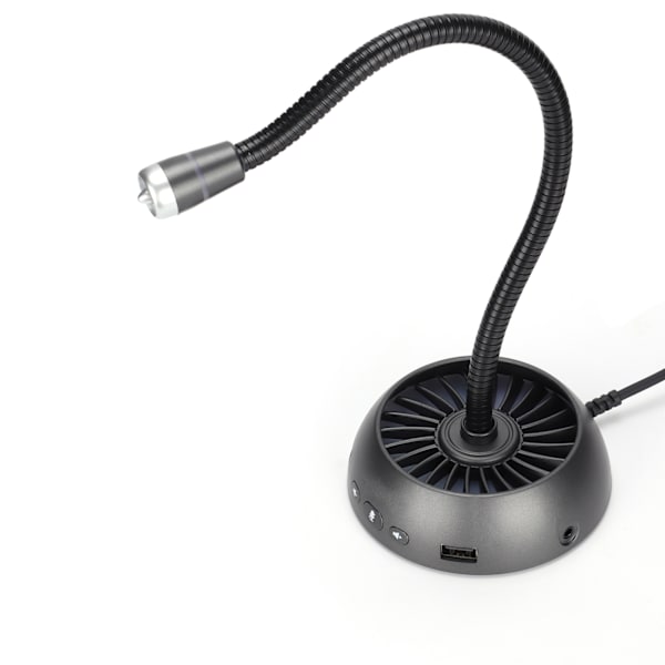HXSJ USB-mikrofon med klar lydkvalitet, MIC-driverfri HUB-dockingstation, stemmerør til spilchatkonferencer
