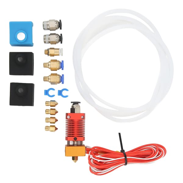 Monterat Hotend-kit för Ender 3 med pneumatiska kopplingar, termistor, värmeelement, MK8-munstycke
