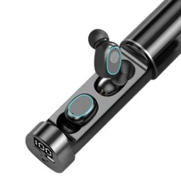 Mini Bluetooth -nappikuulokkeet Touch Control -LED-näyttö Vedenpitävät langattomat urheilulliset Bluetooth kuulokkeet kuntosalille ulkokäyttöön musta