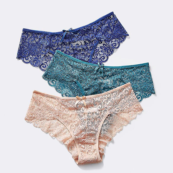 6-pack bikinibyxor för kvinnor med ultratunn spets - sexiga mjuka underkläder