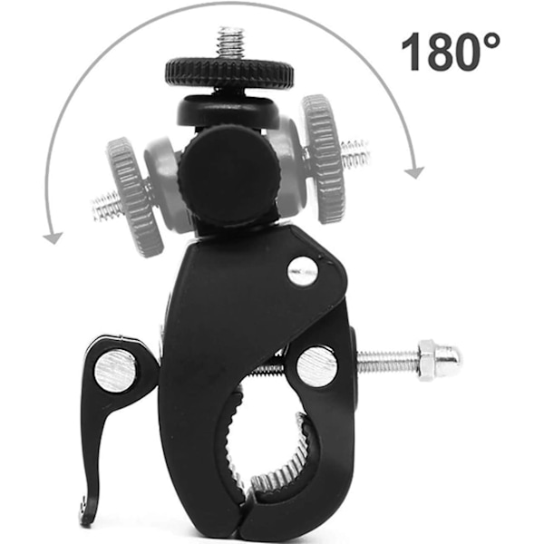 2 Stycken Multifunktionell Dubbelkula Adapter med Bottenklämma och Standard 1/4\" Skruv för Kamera, Blixt, Stativ, DV Monitor, LED-lampor.