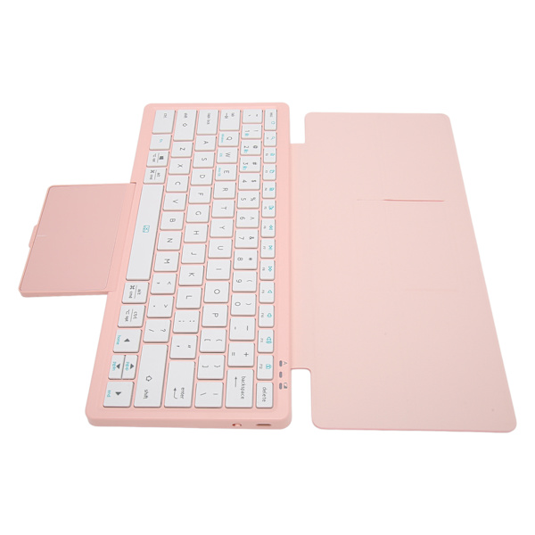 Tablet-tastaturvesker med styreflate, avtakbar samtidig driftsmodus, multifunksjonell nettbrettveske for Win XP for Win 7 10 11 Rosa