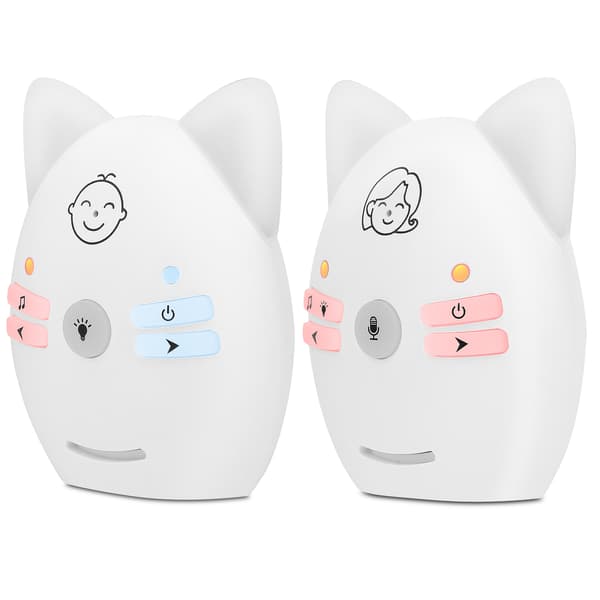 Digital lydbabymonitor Bærbar trådløs toveis spedbarnsmonitor med nattlys (EU-plugg lydmonitor)