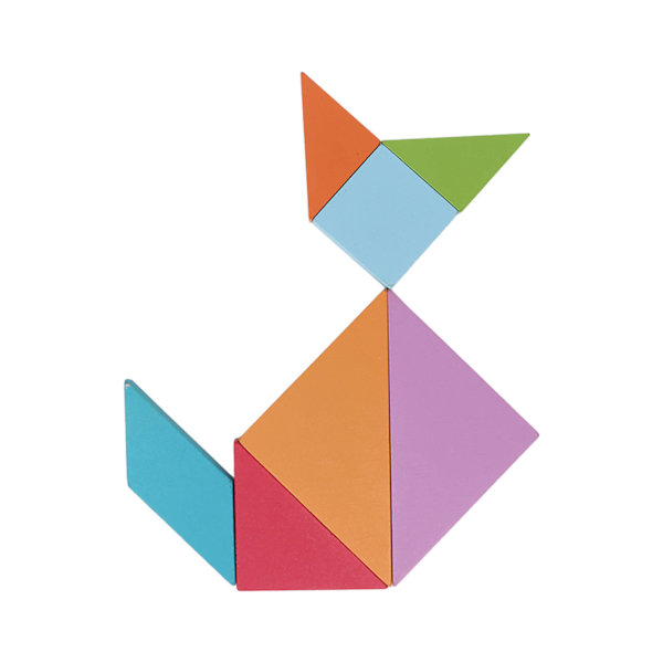 Magnetiska Tangram-leksaker 7 former Öva logiskt tänkande Bokklämma Design Trä Mönsterblock Set för Kindergarten