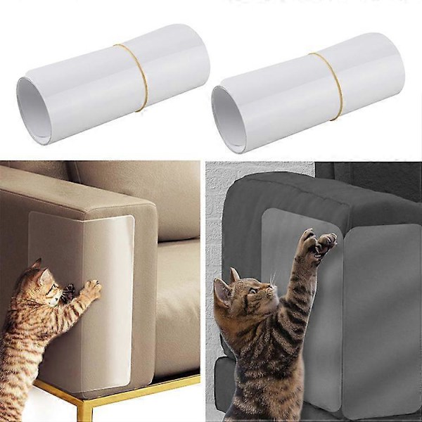 Självhäftande Klösskydd för Husdjur, Set med 4 Transparenta Anti-Rep Möbelskydd (45x30CM)