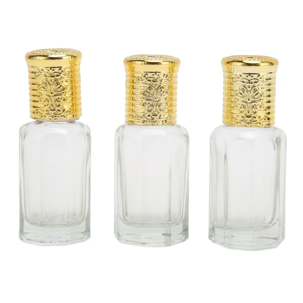 3 st påfyllningsbar parfymflaska 10 ml gyllene cover Transparent glas påfyllbar parfymbehållare för resor