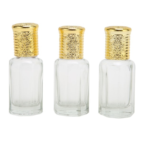 3 st påfyllningsbar parfymflaska 10 ml gyllene cover Transparent glas påfyllbar parfymbehållare för resor