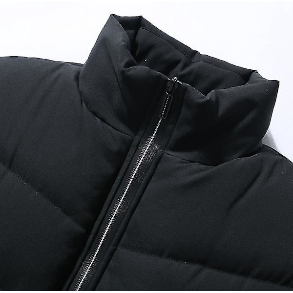 Miesten ulkoiluun sopiva rento, pehmustettu liivi - Musta 2XL