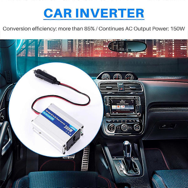 Bil Strömriktare Omvandlare 300W Inversor 12V 220V Convertidor