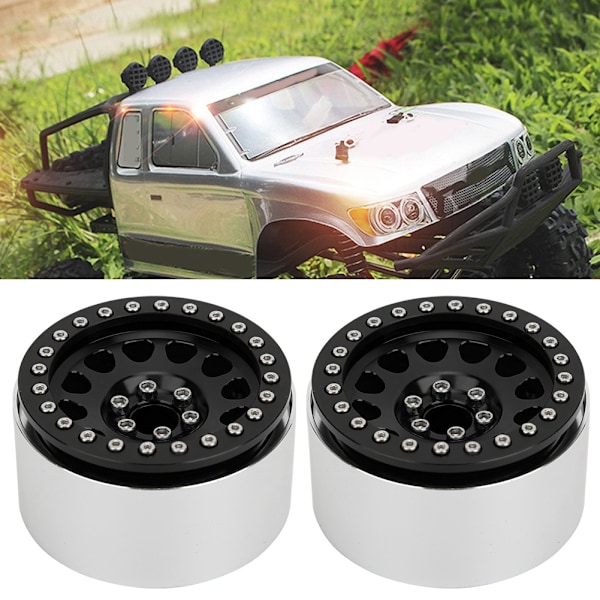 4 kpl 2,2 tuuman metallilukko rengaspyörän napa raskaampi lisävaruste Rock Crawler 1/10 RC musta