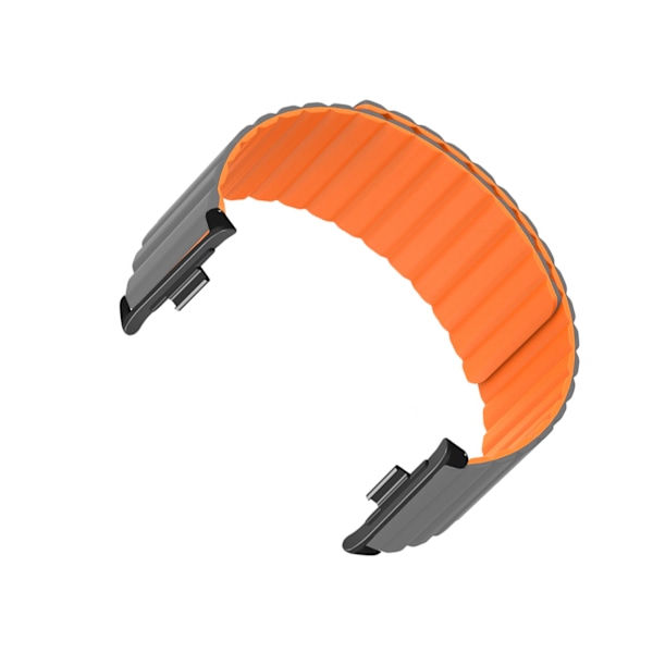 2 stk Magnetutskiftingsreimer for klokke Silikon Magnetlås Rem for Mi Band 8 Pro Grå Oransje