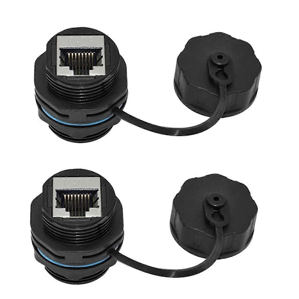 2 st RJ45 Panelmonteringskoppling för CAT6/CAT5E/CAT5