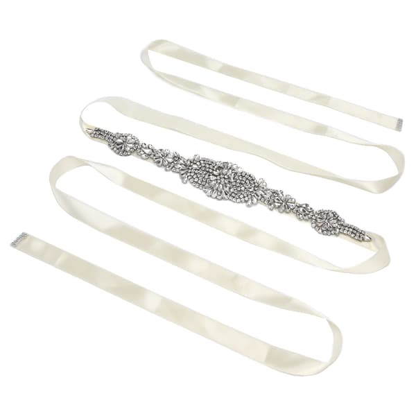 Rhinestone brudekjolebelte Elegant midjebelte Klestilbehør for brud brudepike Hvit