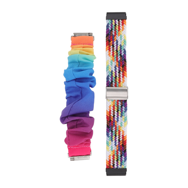 2 st ersättningsvävda klockarmband färgglada justerbar storlek elastiskt hårsnodds klockarmband för Fitbit Versa