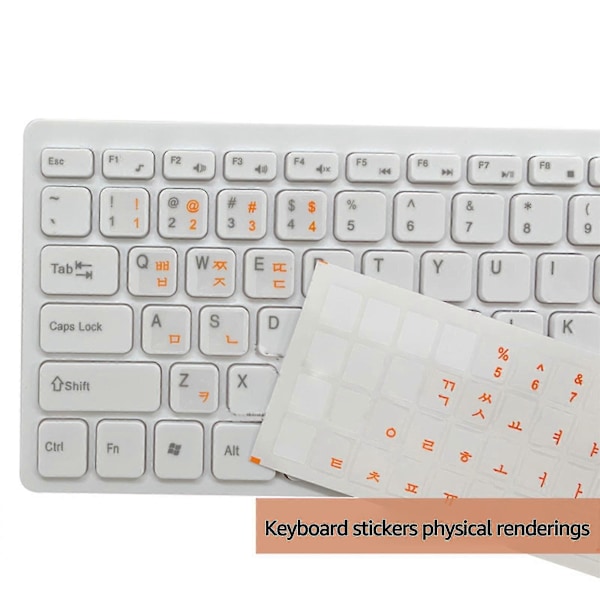 Koreanska Tangentbordsdekaler Matt PVC Tangentbordsdekal Bokstäver Transparent För PC Zekai Orange