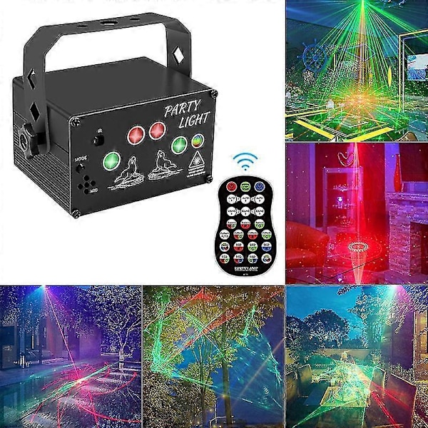 Party Light 3D-effekt Aurora-liknande Scen Laserprojektor Lampa LED Fjärrkontroll Discolampor För Hemmabar Show Ny DGZD
