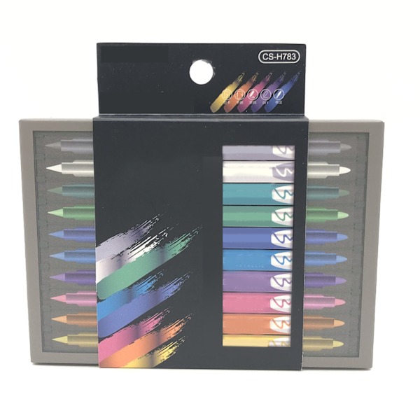 10 st Dual Tip Vattenfärg Brush Markers 10 Metallic Färg Snabbtorkande Vattenfärg Brush Pennor med Plastskal