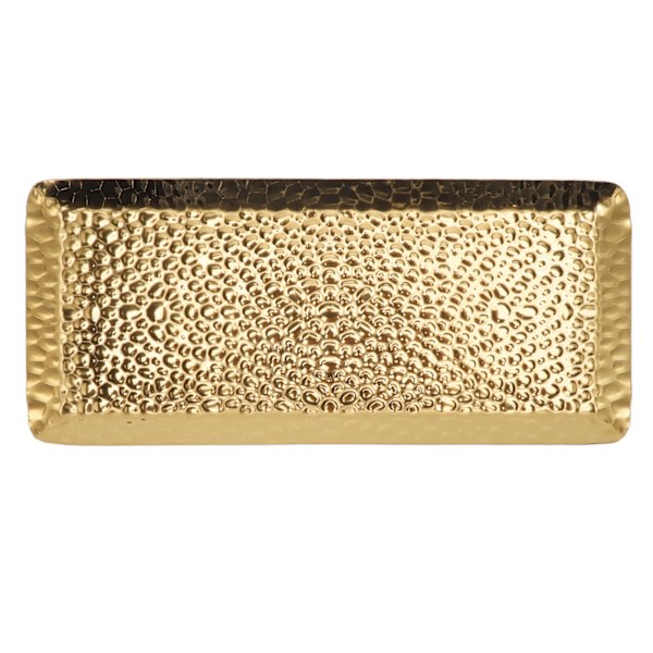 25x11cm Håndklæde Hammered Bakke Rustfrit Stål Multifunktionel Opvaskemaskine Sikker Dessert Bakke Plade til Hjem Restaurant Guld
