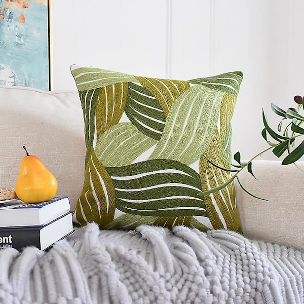Sett med 3 grønne moderne putetrekk 45x45cm Dekorative sofaputetrekk for sofa stue soverom