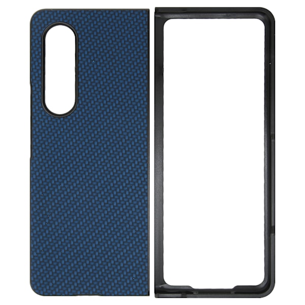 Telefon Cover Foldbar Mobiltelefon Beskyttende Etui Fuld Beskyttelse til Galaxy Z Fold 3 Carbon Fiber TeksturBlå