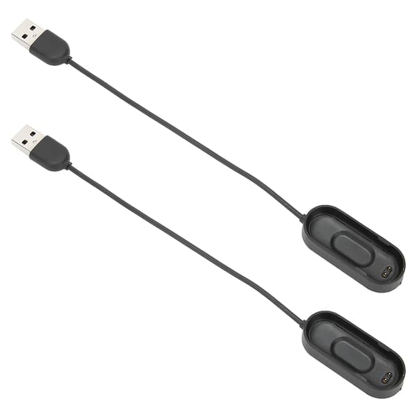 2 STK M4 Plastik Sort 4 Generations Armbånd Opladerkabel Opladningsdock til Xiaomi