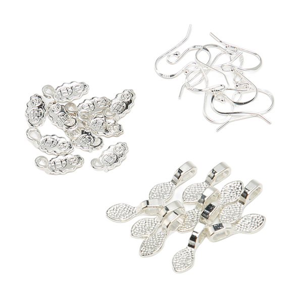 30st örhängekrokar hänge set med 10 örhängen krokar 20 örhängen DIY Silver för smyckestillverkning