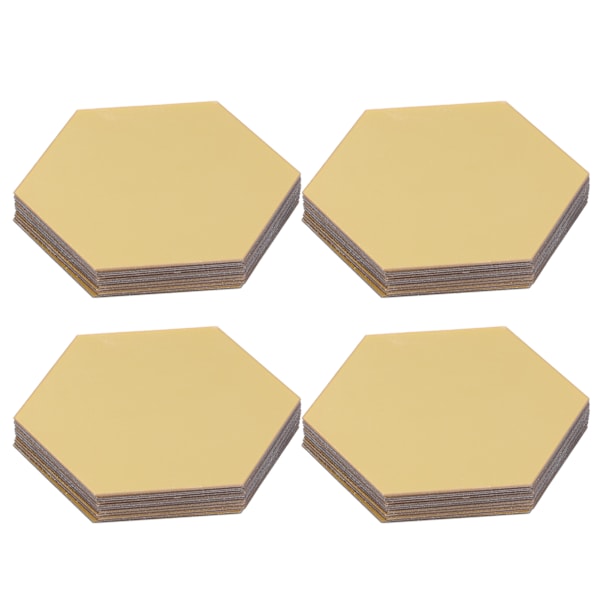 4 Set Mirror Wall Sticker Acrylic Hex Removable Decor Decal Background Home Decoration12.6cm Gold